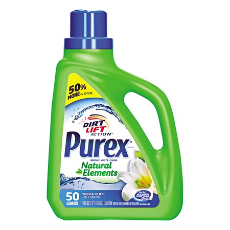 Purex Ultra Natural Elements HE Liquid Detergent, Linen & Lilies, 75 oz Btl 2420001120